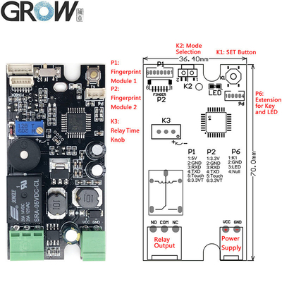 GROW K215-V1.3 Fingerprint Access Control System Control Board for Car Door System