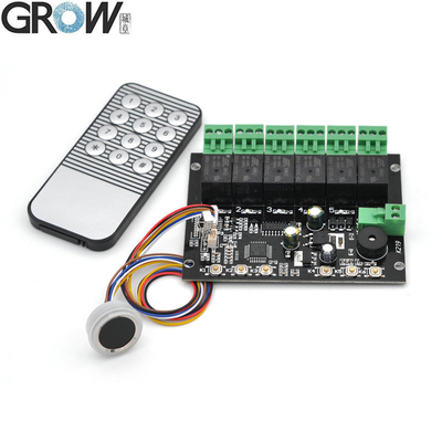 GROW K219-A + R502-F DC12V 6 رلاي K219-A بصمة الأصابع لوحة التحكم عن بعد بالأشعة تحت الحمراء + R502-F وحدة بصمة أصابع صغيرة مقاومة للماء