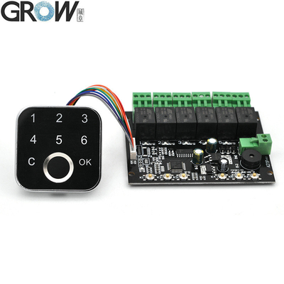 GROW K219-B+G16 DC12V مدير/مستخدم كلمة سر لوحة تحكم بصمات الأصابع مع 6 رلايات لنظام التحكم في الوصول إلى الباب