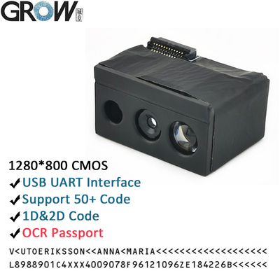 GROW GM69Pro-S 1280*800CMOS OCR / 1D / 2D وحدة مسح الباركود USB UART واجهة QR Code Bar Code Reader دعم OCR جواز سفر