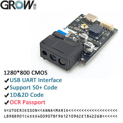 GROW GM69Pro 1280*800 CMOS OCR/1D/2D وحدة ماسح الباركود USB UART واجهة قارئ الباركود يدعم OCR جواز السفر